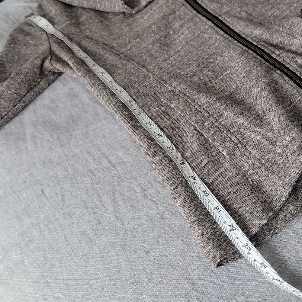 Mystree Skylar Asymmetrical Knit Zip Jacket in Taupe - Picture 12 of 15